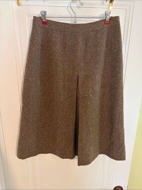 Evan Picone Brown Tweed A-Line Skirt WOOL VINTAGE